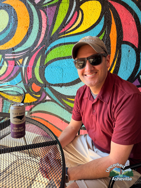 Tom with cider at Mad Co Brew House Marshall NC