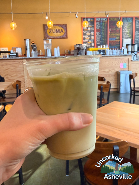 Zuma Coffee & Provisions Iced Matcha Latte Marshall NC