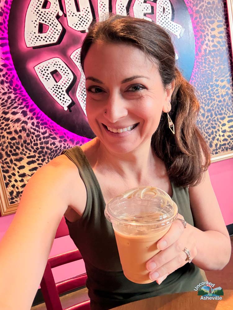 Christine with ButterPunk AVL iced latte Asheville NC