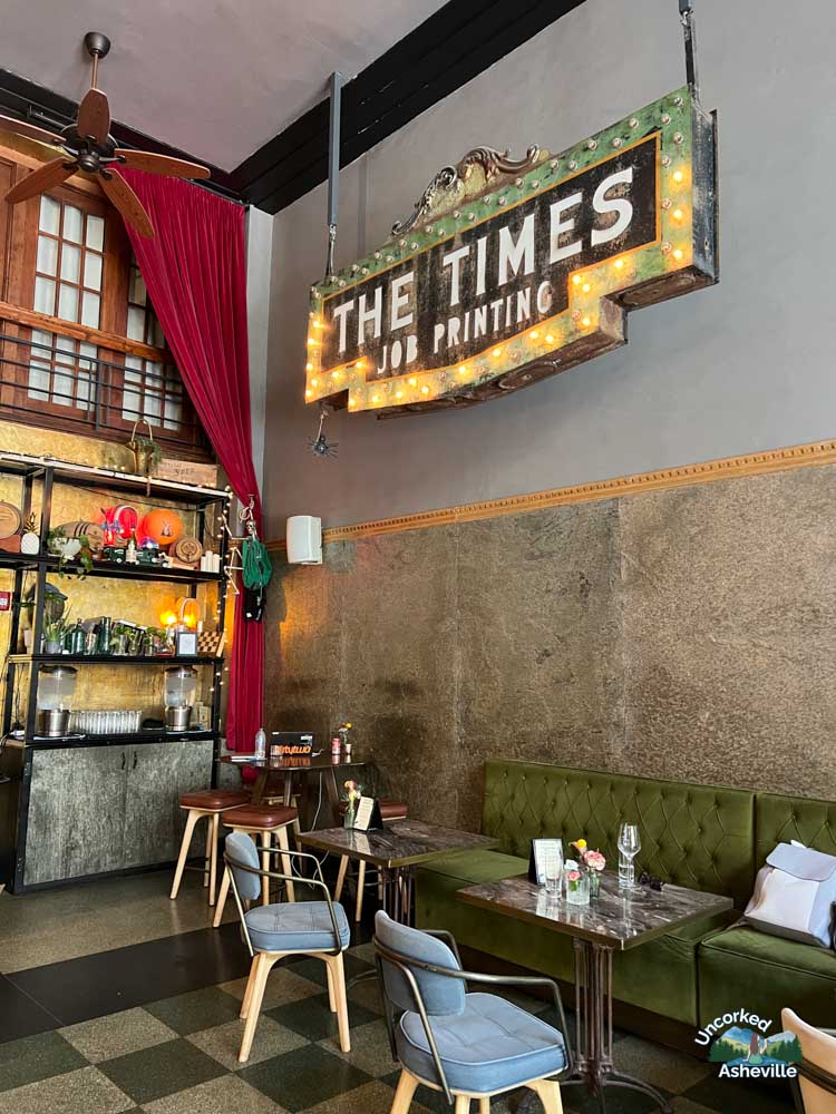 Times Bar Coffee Shop Sign Asheville NC