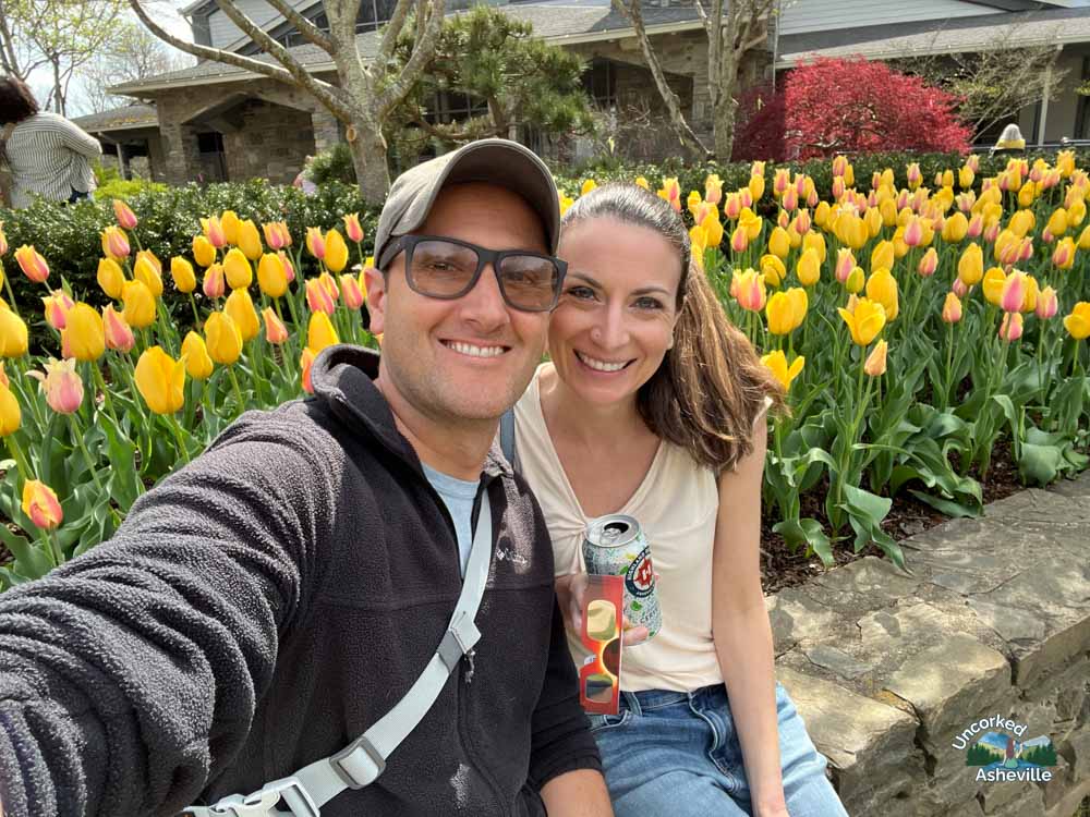NC Arboretum tulips Asheville North Carolina selfie
