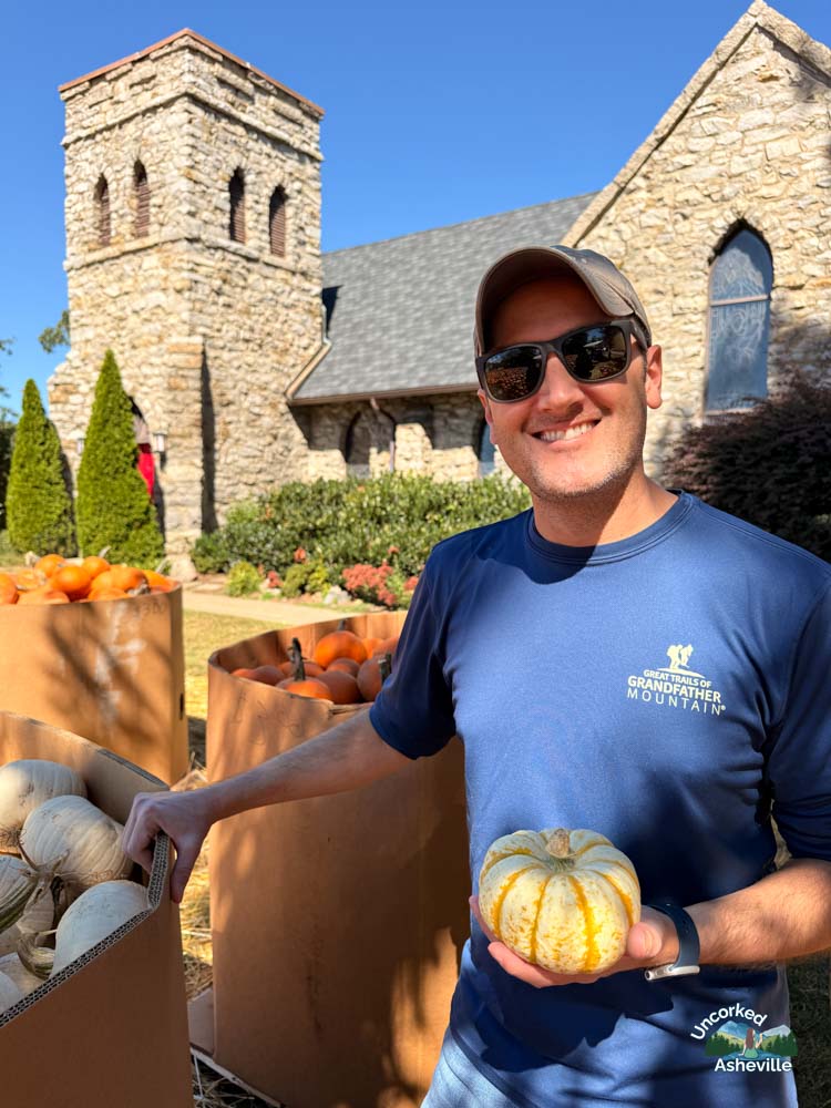 Tom at Grace Episcopal Church small pumpkins Asheville NC