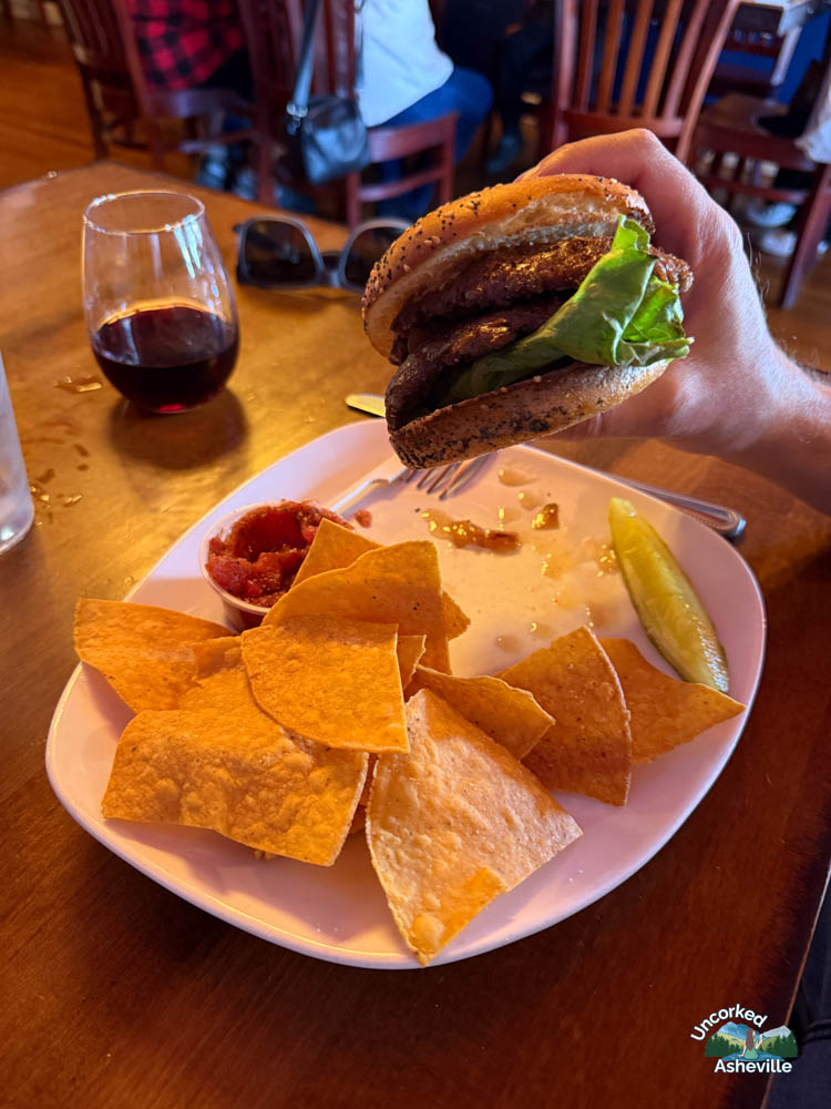 Boojum Brewery burger Waynesville NC