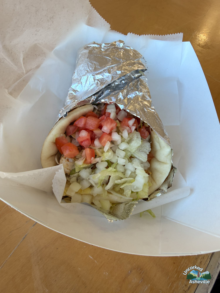 Asheville Greek Festival Chicken gyro sandwich NC
