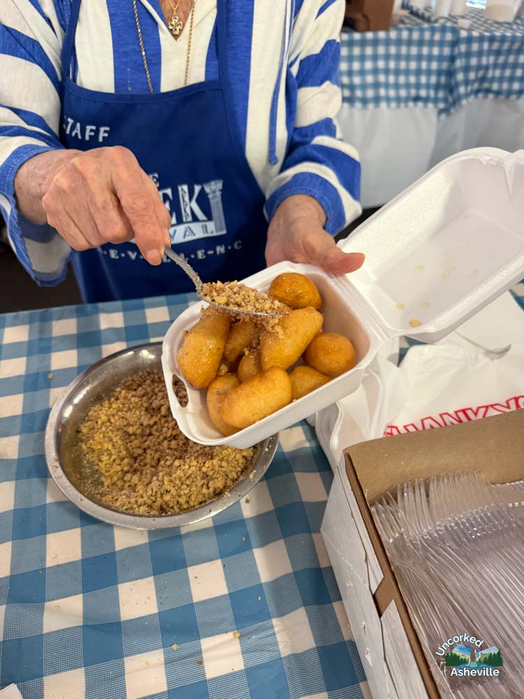 Asheville Greek Festival NC making Loukoumades