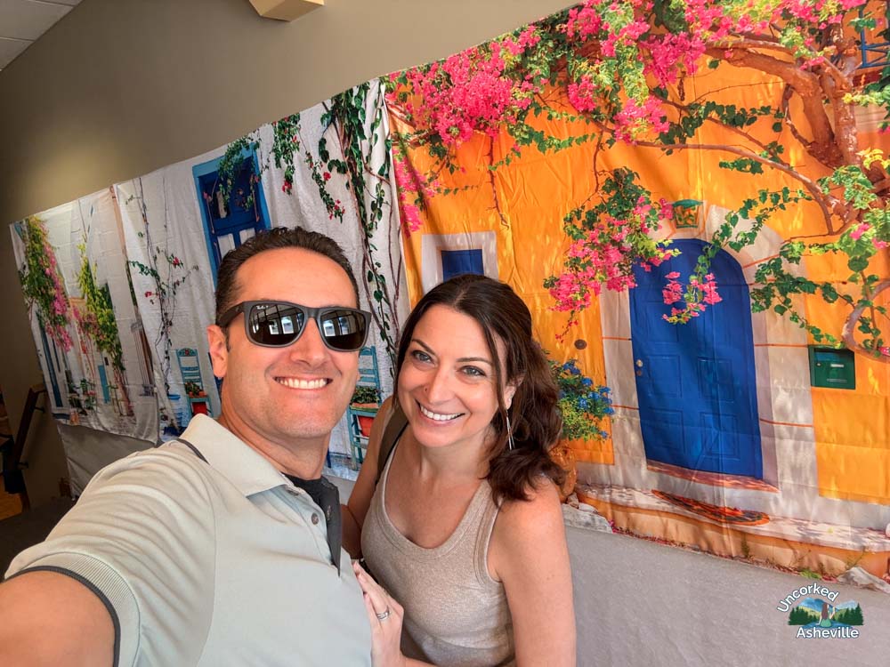 Greece backdrop selfie Asheville Greek Festival NC