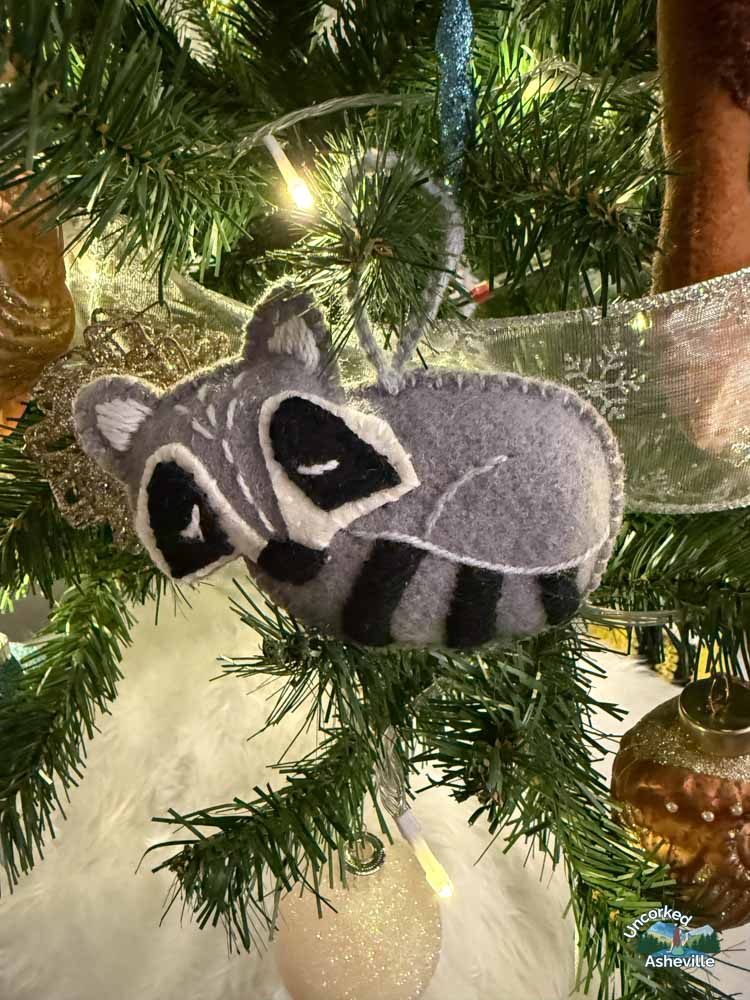 Winter Lights Raccoon Ornament Asheville NC